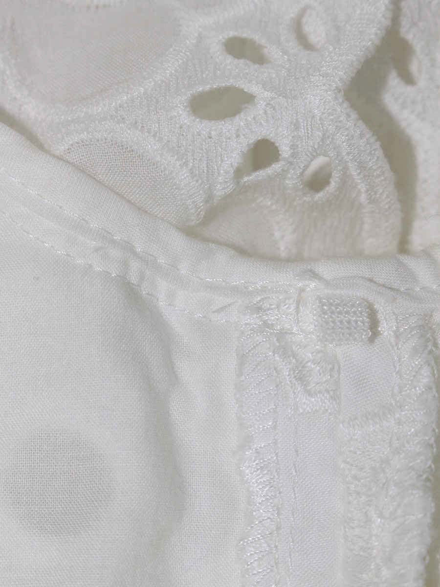 エムズグレイシー 720305 チュニック 38 ホワイト フラワーモチーフ カットワーク バックジップ ITIA966STKQO