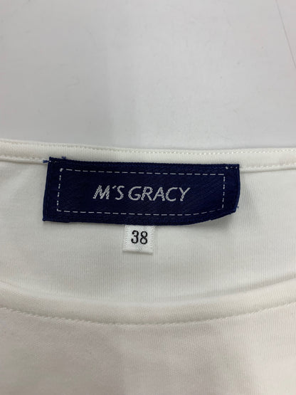 エムズグレイシー 415308 Tシャツ 38 ホワイト リボン IT5BKVSOF1S4