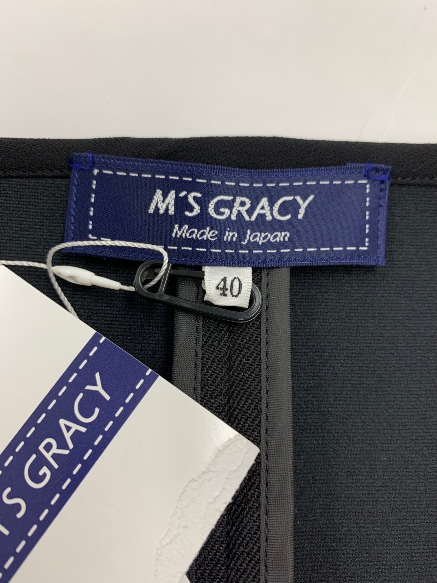 エムズグレイシー 411511 ジャンパースカート 40 ブラック ボンディング リボン フロントジップ IT6P9PIUTY2O