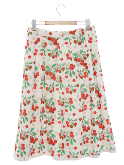 スーパービューティー スカート 42 ホワイト チェリー柄 ITTL9B4PC8S0 【SALE】