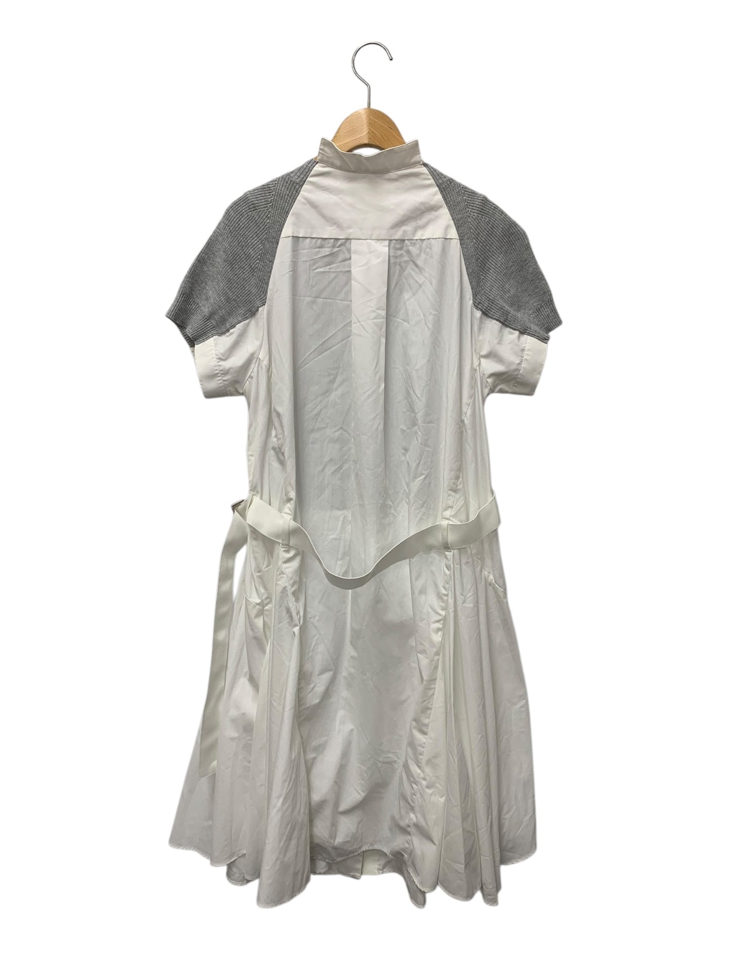 サカイ SCW-019 ワンピース 1 ホワイト フロントボタン ニット切り替え ITFBE1J1DTY0