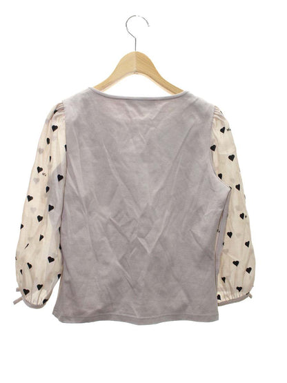 エムズグレイシー 1833 カットソー 38 ベージュ ハートモチーフ リボン IT0MXBJN0D2K