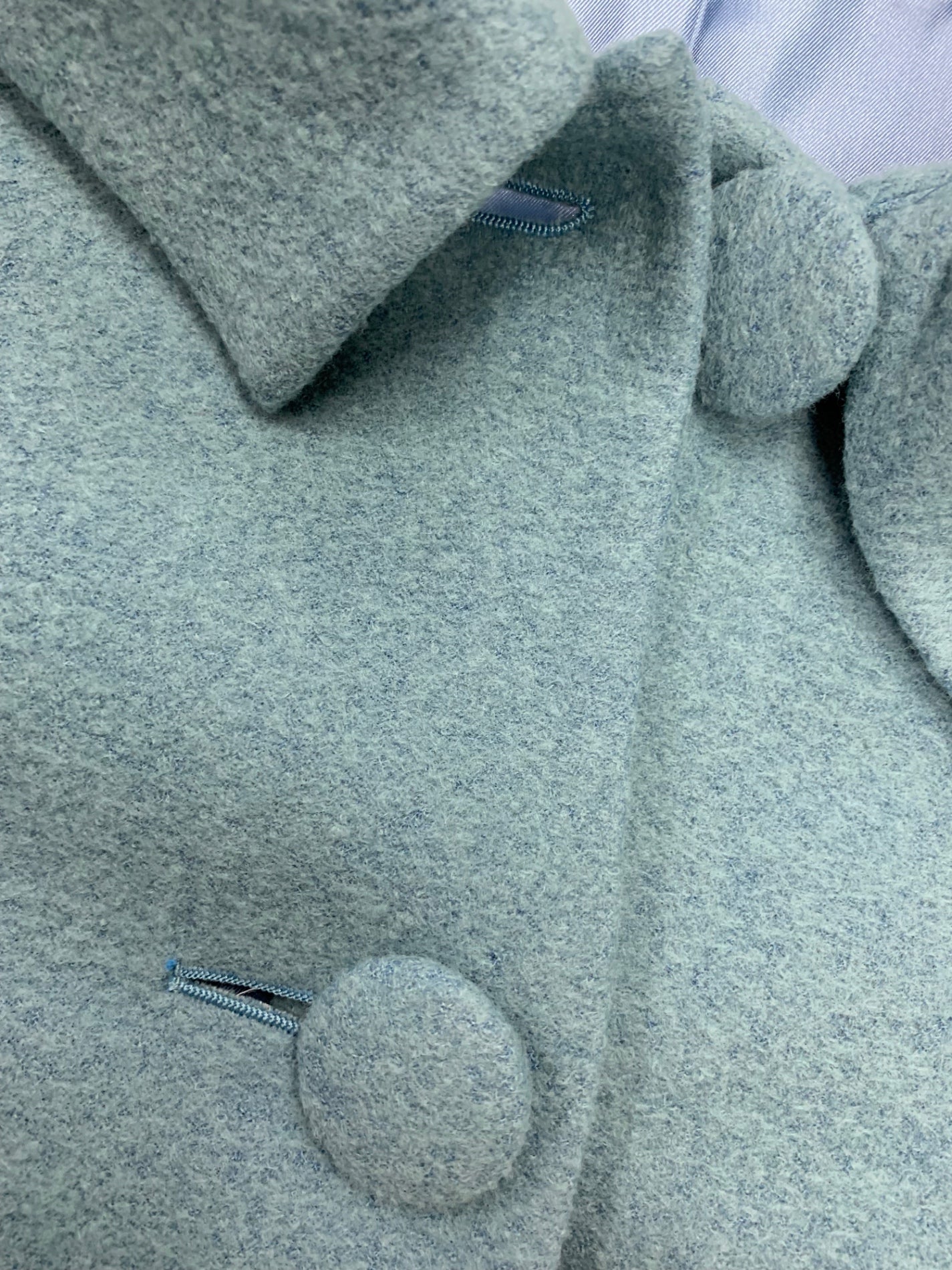 エムズグレイシー ギャザー襟ショートコート 419608 38 ブルー ITES3PY0AAK8