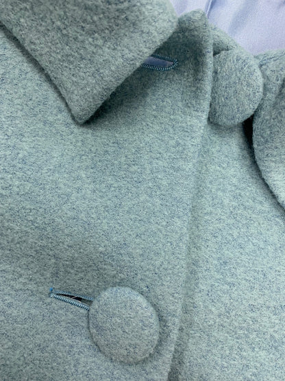 エムズグレイシー ギャザー襟ショートコート 419608 38 ブルー ITES3PY0AAK8