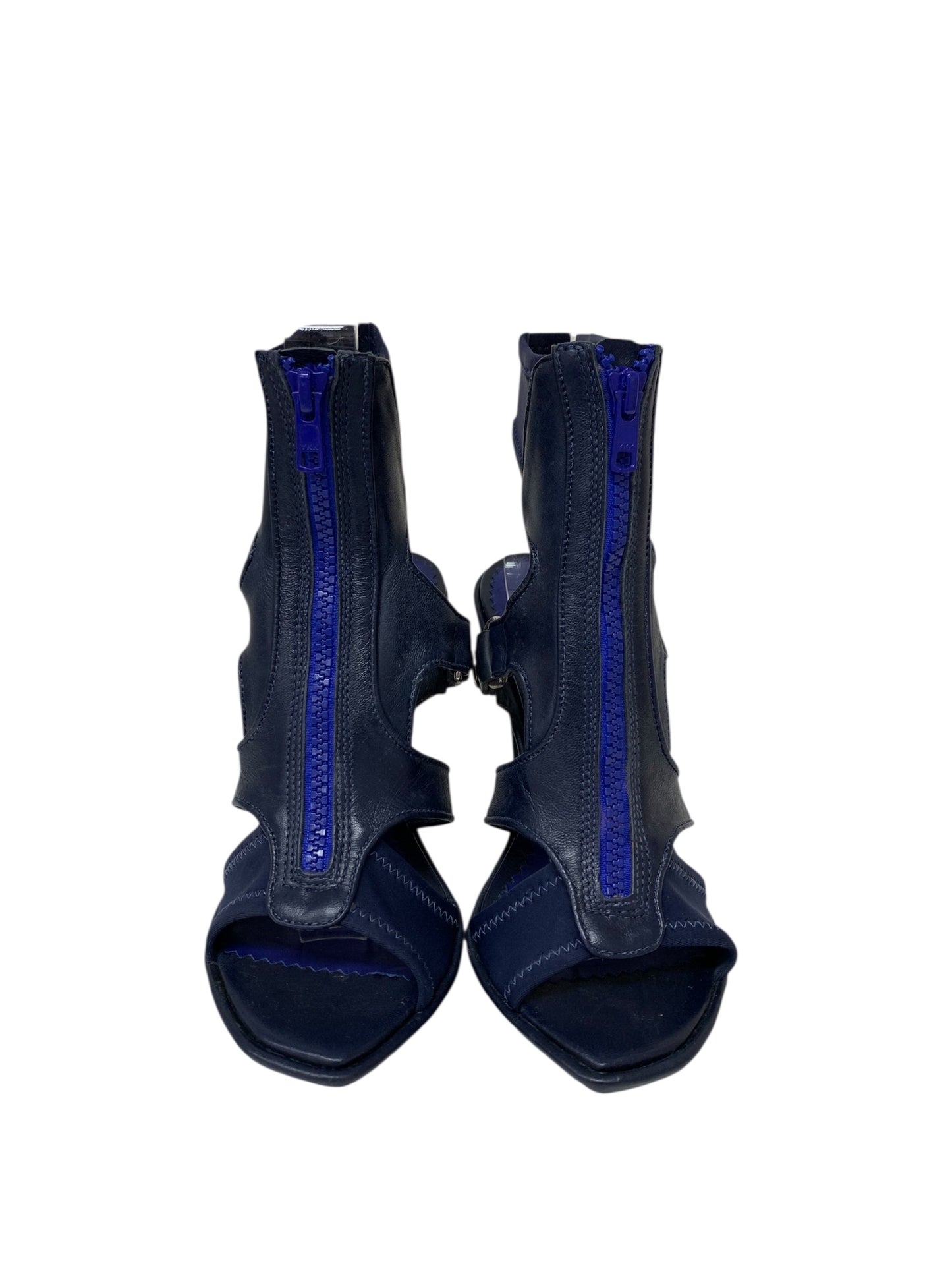 アレキサンダーマックイーン 287137 R2021 4029 サンダル 37 ネイビー レザー ジップ IT0YDVXB5UXM