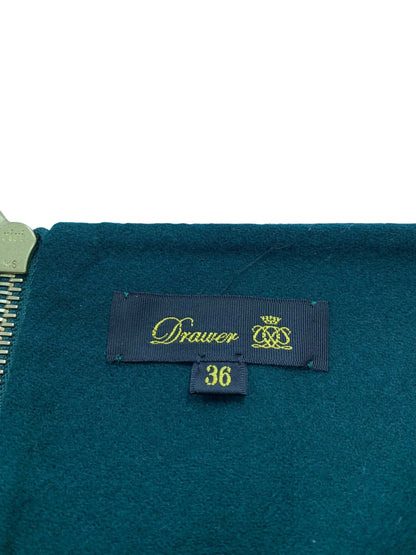 ドゥロワー ウール バックファスナー スカート 6524-234-1250 36 グリーン ITMYS4WO3FEO