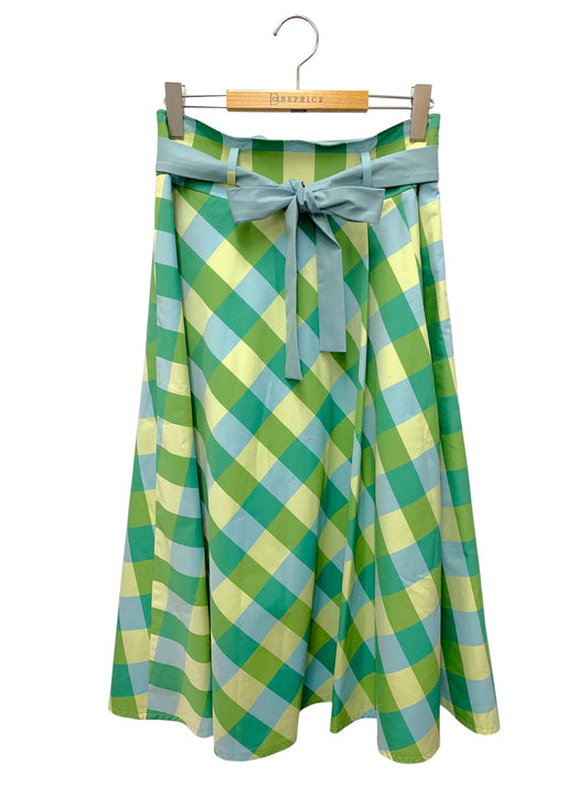 エムズグレイシー 217313 スカート 40 グリーン リボン フレア ITYSQ0Z3BX0S