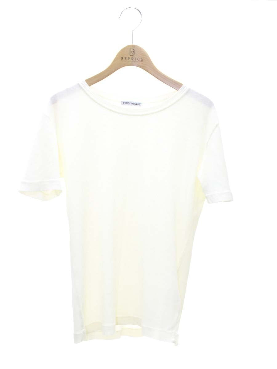 イッセイミヤケ IM61-JK112 ニットトップス M アイボリー 半袖 ITWIULXTJNG2