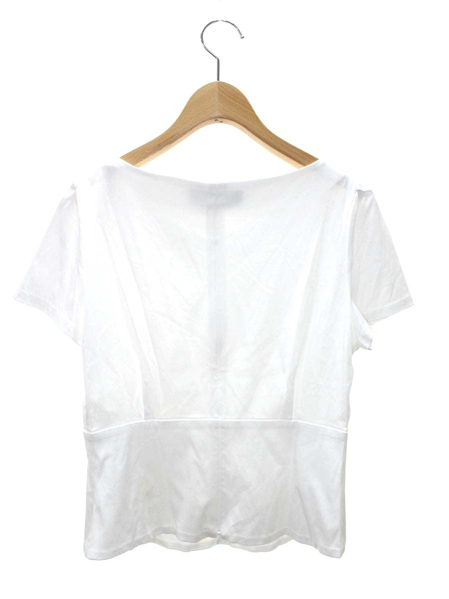 エムズグレイシー 015347 トップス 40 ホワイト Vネック ボタン IT2UCAZD68P2 【SALE】