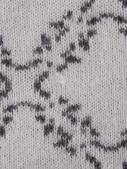 スーパービューティー ロングベスト 42 グレー ニット フェイクパール ラインストーン ITHSHV8UL8YG