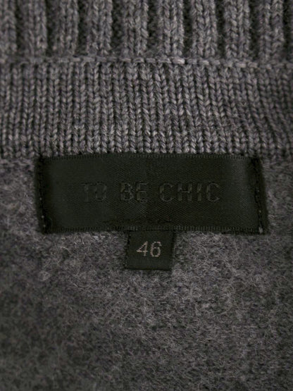 トゥービーシック W7F08-634-07 ワンピースコート 46 グレー ニット フリル IT2UVYED1S6A