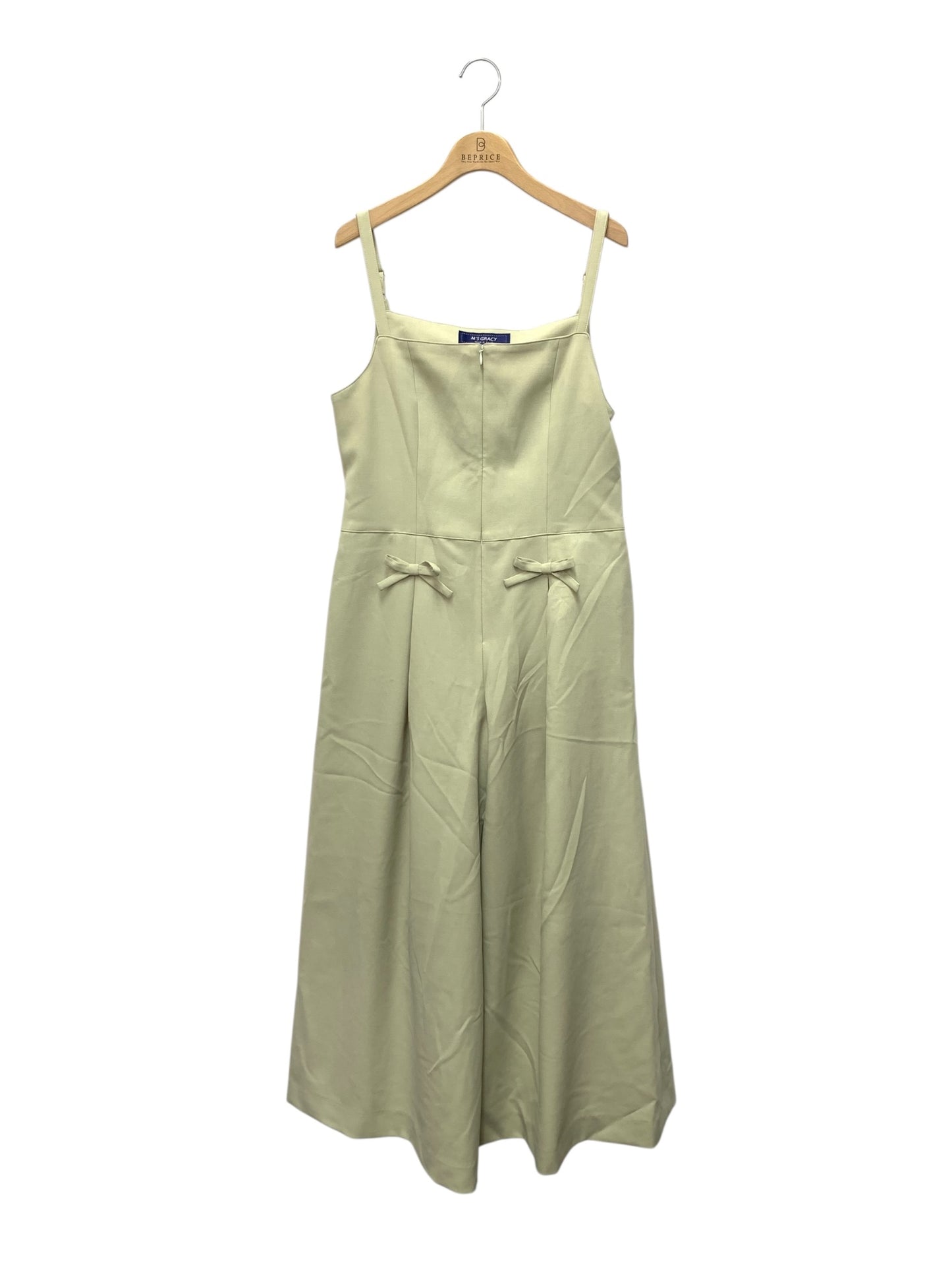 エムズグレイシー リボン付きサロペット 516116 パンツ 38 グリーン IT2TSZ91TA3E 【SALE】