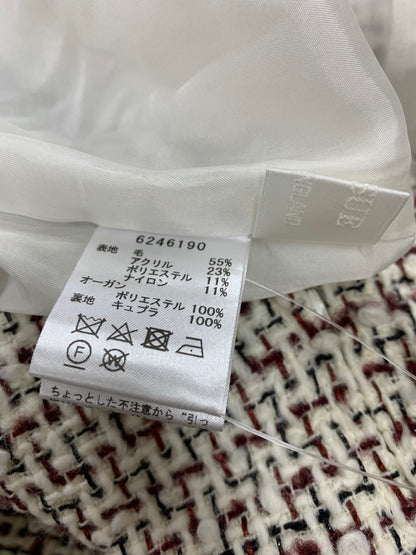 ルネ 6246190 ワンピース 36 ホワイト フロントファスナー ツイード ITC8963ECI80