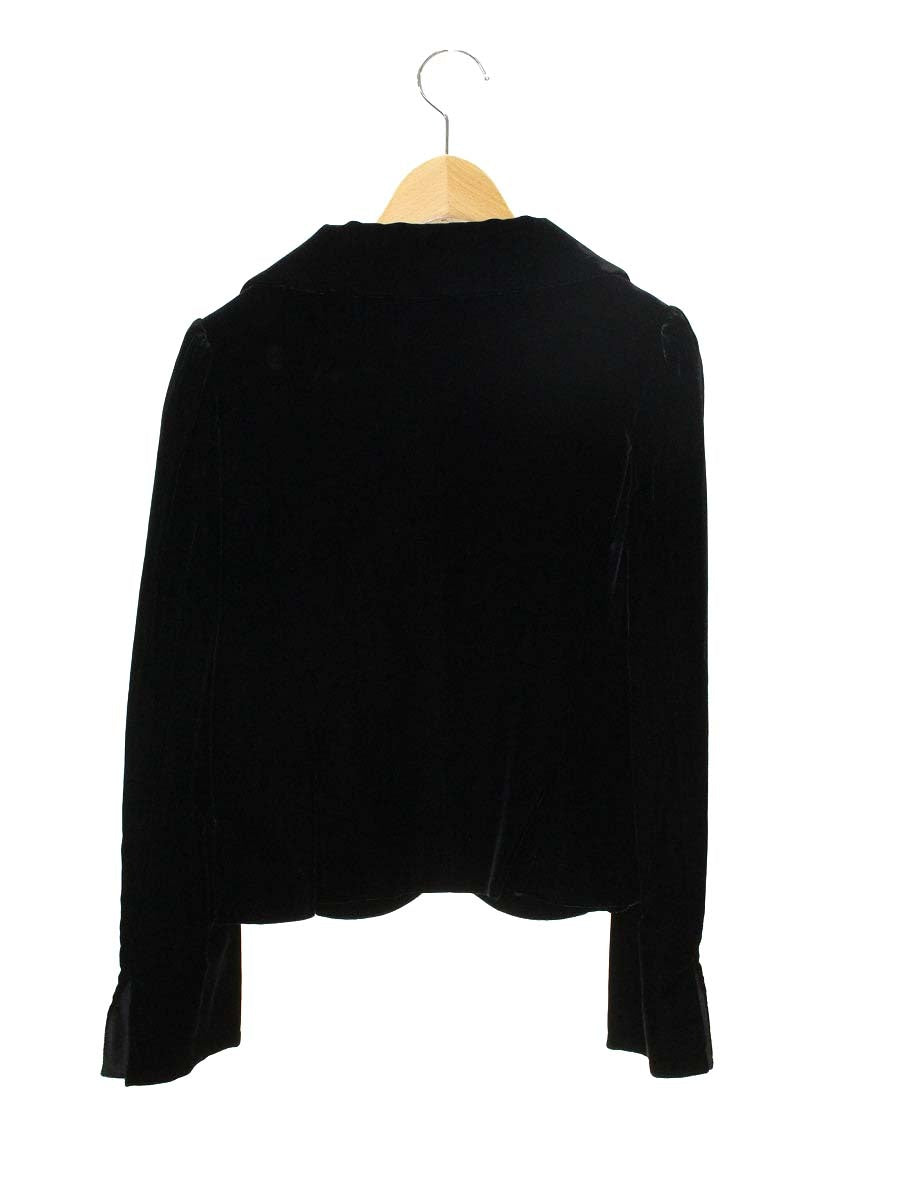 エムズグレイシー 624510 ジャケット 38 ブラック ベロア 1B IT2ZO63J4AKR
