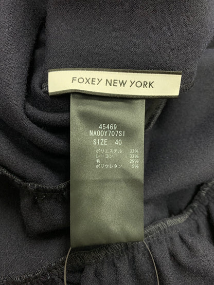 フォクシーニューヨーク Ganache ガナッシュ 45469 ワンピース 40 ネイビー フロントジップ ITD44ZYZK73M