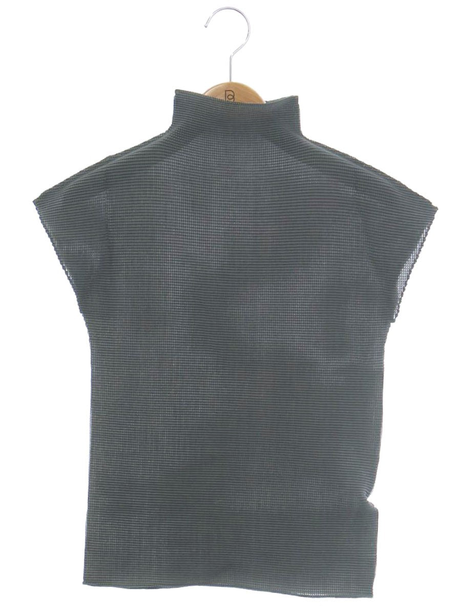 ミーイッセイミヤケ MI21FK003 プルオーバー カーキグリーン ボトルネック ワッフルプリーツ ITJ4GGHYPEA2