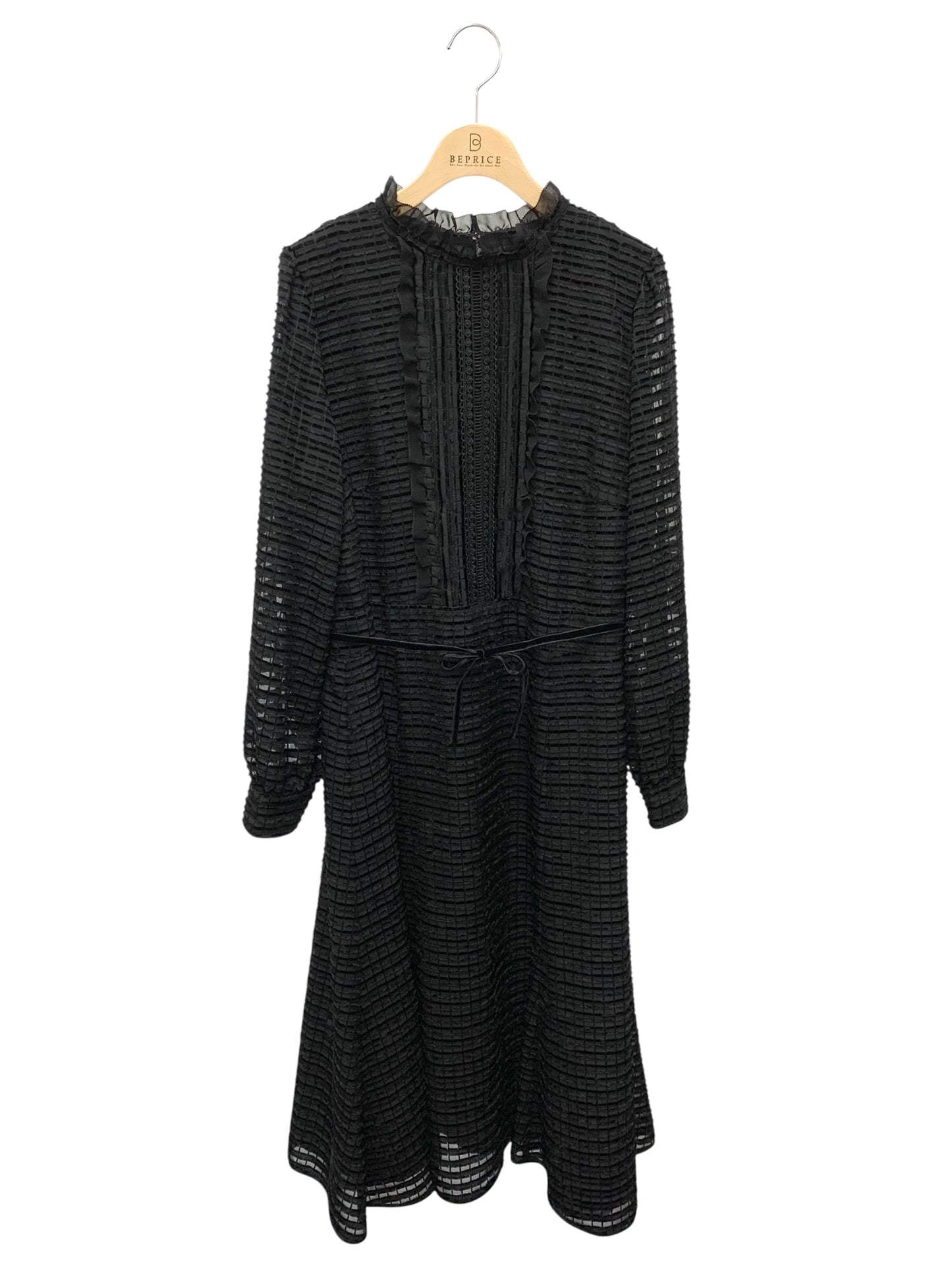 トゥービーシック W7J03-833-09 ワンピース 46 ブラック バックジップ フリル IT60CS4A0UXS