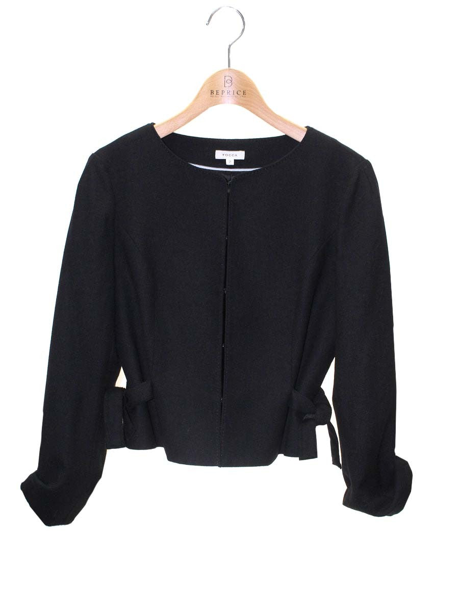 トッカ JKTOHW0400 ジャケット 2 ブラック ノーカラー ITZKHF6WHQIS 【SALE】