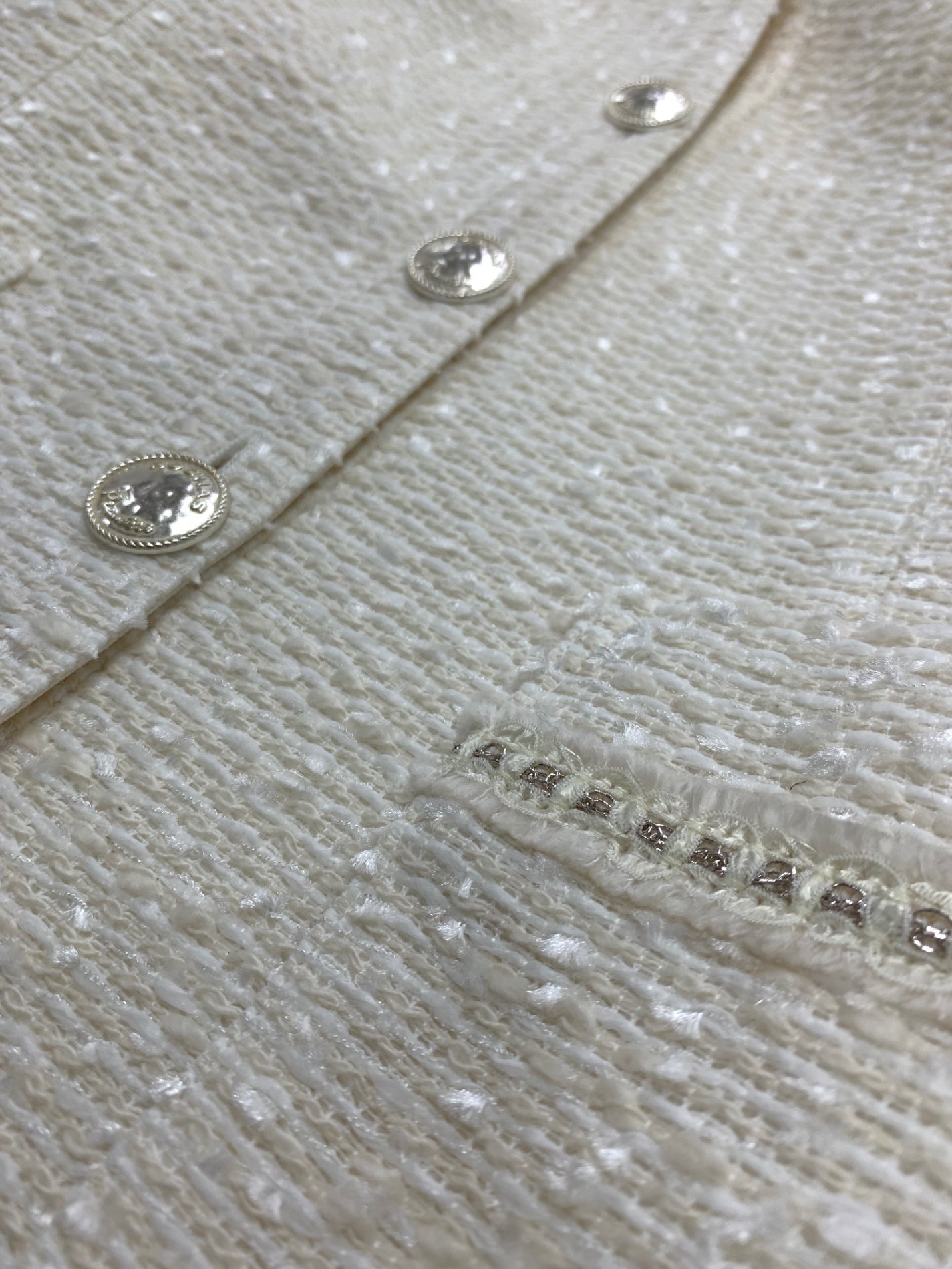 ロシャス AV-0400146 RZ24-00507AJ ノーカラージャケット 11 ホワイト ツイード ITRS5VDTZGYG