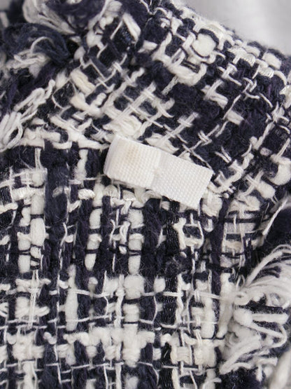 ルネ 6416490 ワンピース 38 ネイビー/ホワイト TISSU ツイード ITCVXZ79BMMM