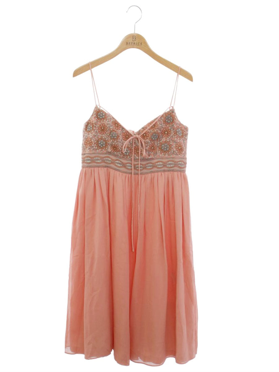 グレースクラス 06010831 キャミソールワンピース 36 ピンク 刺繍 シルク ITGV12DXQ93G 【SALE】