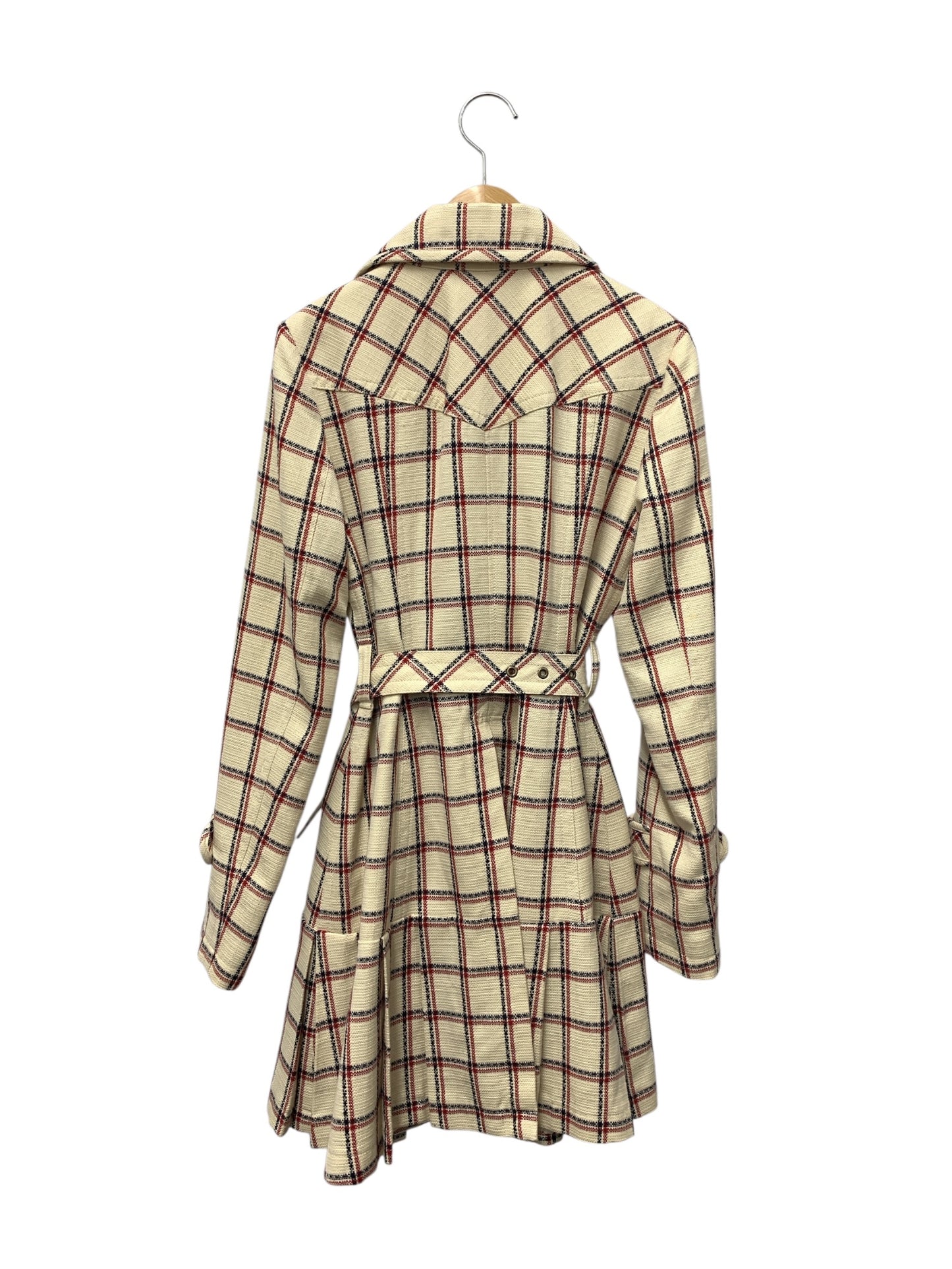 バーバリーブルーレーベル E1A22-544-03 コート 38 アイボリー チェック コットン IT3CLFX1WKK8