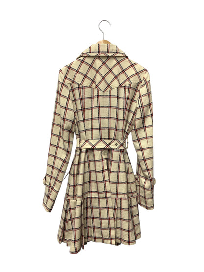 バーバリーブルーレーベル E1A22-544-03 コート 38 アイボリー チェック コットン IT3CLFX1WKK8