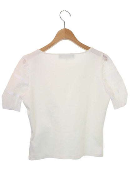 エムズグレイシー 015317 Tシャツ カットソー 38 ホワイト レース グログランリボン ITWPJKUKV5P5