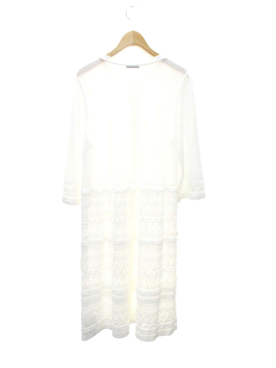 トゥービーシック W5F06-351-02 カーディガン 42 ホワイト ロング レース調 IT7VXZPE9YD4 【SALE】