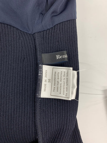 ルネ basic 5912060 ワンピース 36 ネイビー ティアード ニット ITS417BVTV9K