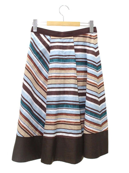 エムズグレイシー 017330 スカート 38 マルチカラー バイアス柄 ワンポイント 刺繍 IT1CZJCZX7DC