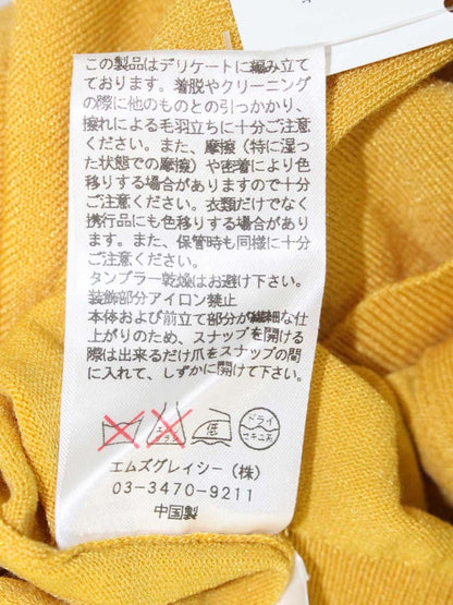 エムズグレイシー 528523 カーディガン 38 イエロー ビジューボタン ニット ITV4TPP27BO4