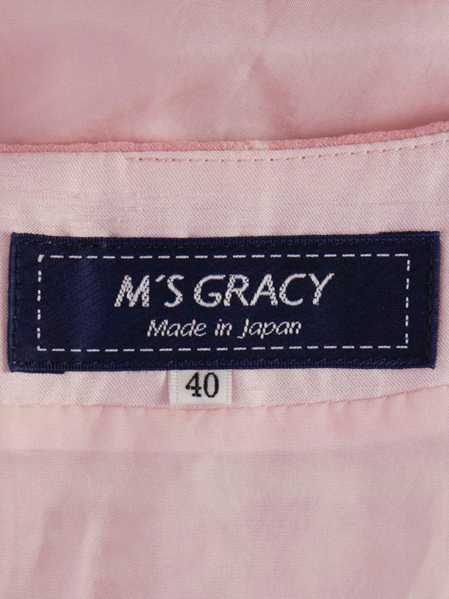 エムズグレイシー 811507 ワンピース 40 ピンク リボンモチーフ チェック ITPT86S04XVC