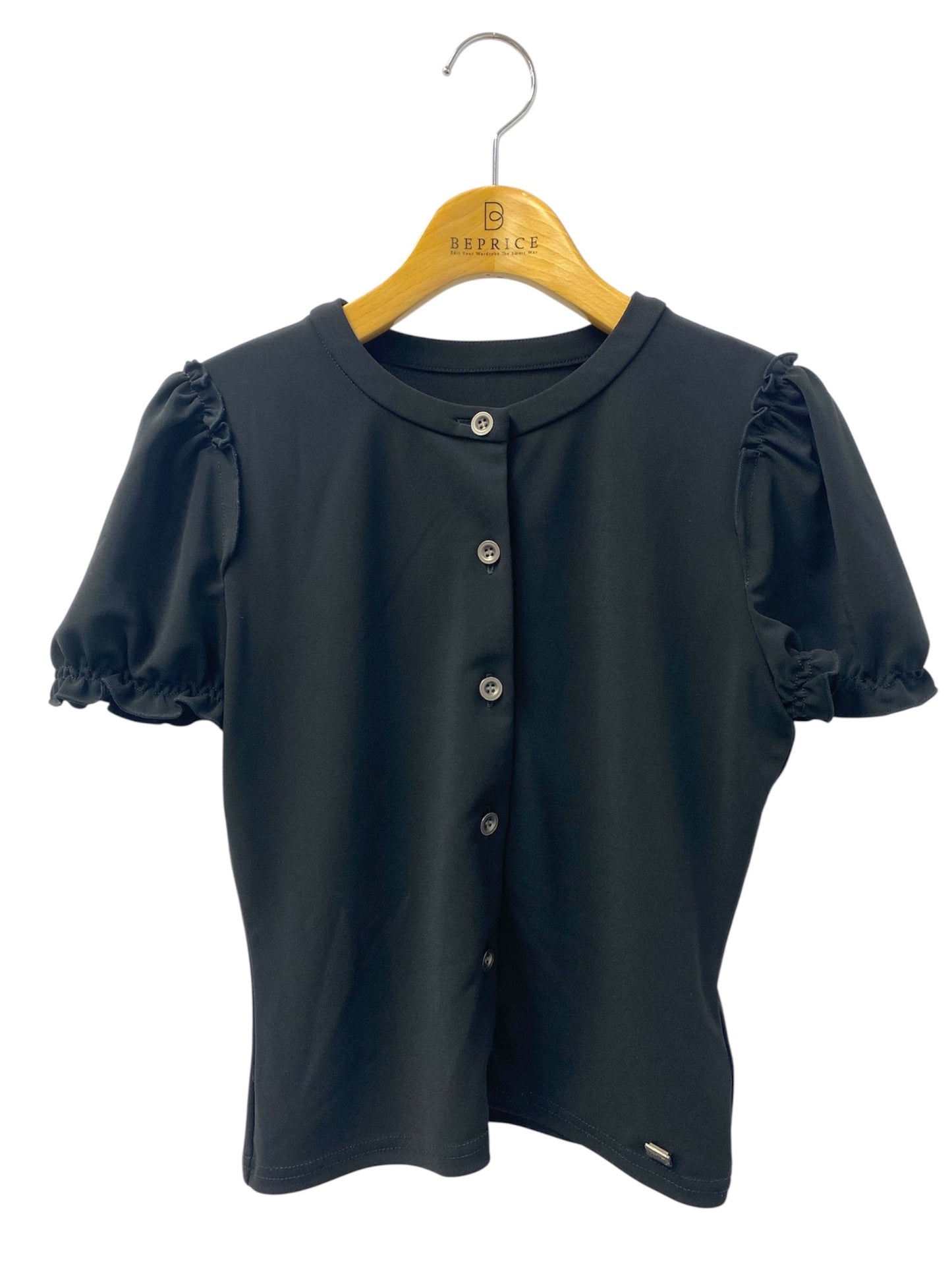 フォクシーニューヨーク パフスリーブ 25731 カーディガン 38 ブラック フリル ITHLU9O8P0HW