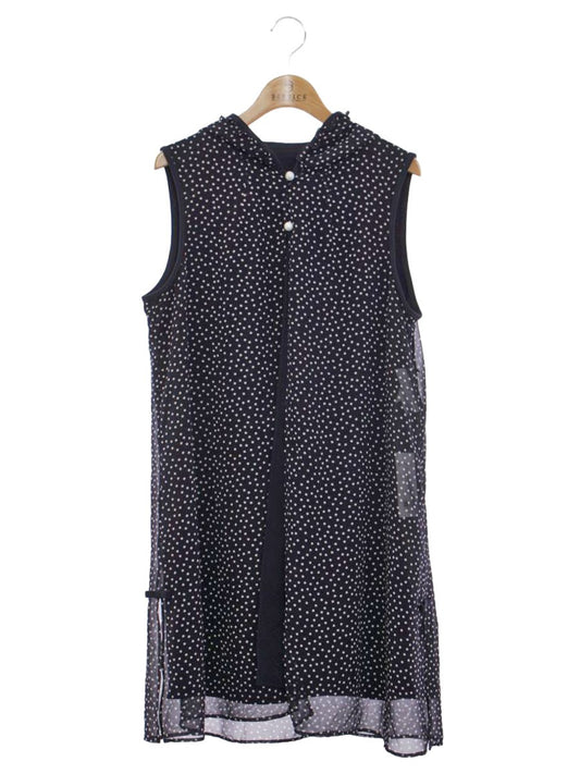 エムズグレイシー 414315 ブラウス 40 ネイビー 水玉 フェイクパール IT6MU2IJODOT