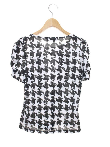 エムズグレイシー 035315 Tシャツ カットソー 42 ホワイト/ブラック リボン 転写プリント IT64DPDG9NHW