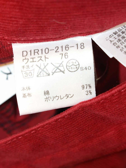 バーバリーブラックレーベル D1R10-216-18 パンツ 76 レッド コーデュロイ ITAMUQZ4G7XC