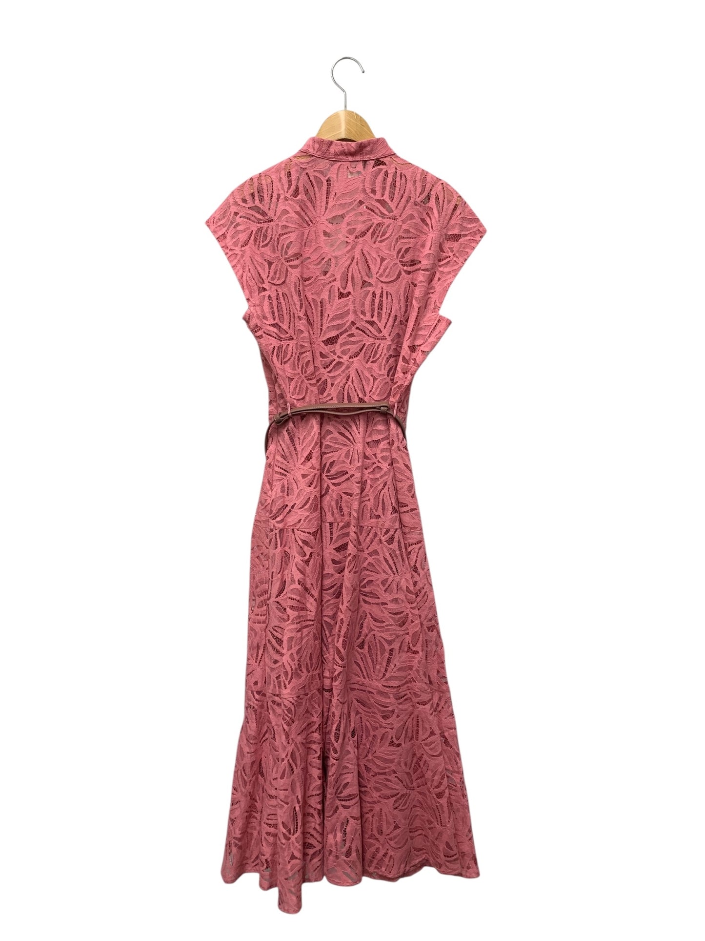 マックスマーラステュディオ 24262360116 ワンピース 42 ピンク レース調 フロントボタン ITH5PZM1C8T8