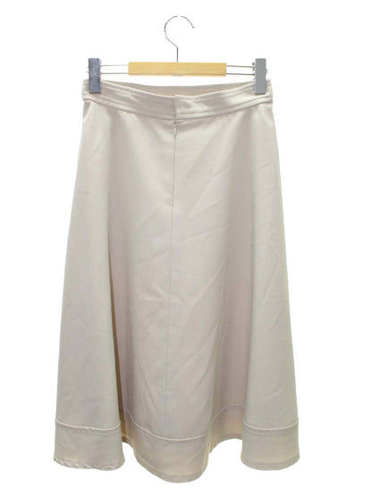 エムズグレイシー 317301 スカート 38 ベージュ パール付きフレア IT7E3W05DS86