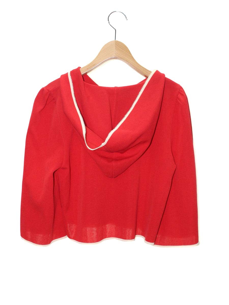 エムズグレイシー 118317 パーカー 40 レッド ニット リボン バイカラー IT2061S0DQ9W