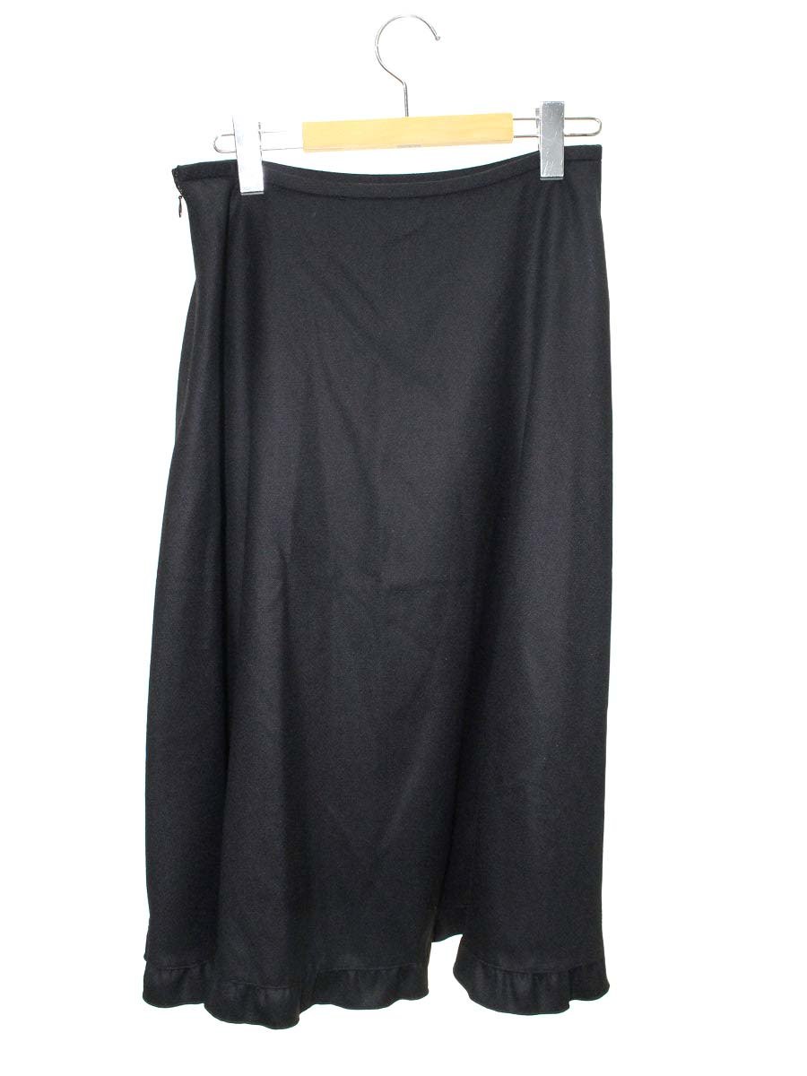 エムズグレイシー 417701 スカート 40 ブラック フリル フレア IT1RI7RM9ZCW