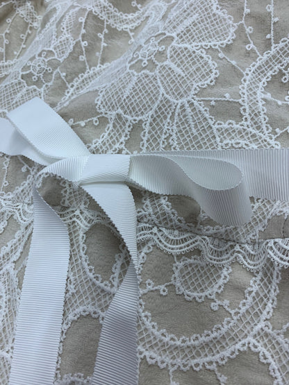 スーパービューティー ワンピース 42 ホワイト レース ビジュー ITXDQMAR9HRC 【SALE】