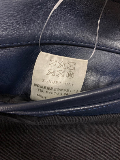 サンセットベイ CLYDE - NAVY ライダースジャケット 2 ネイビー シングル HORSE-HIDE IT6J9L87YTTQ