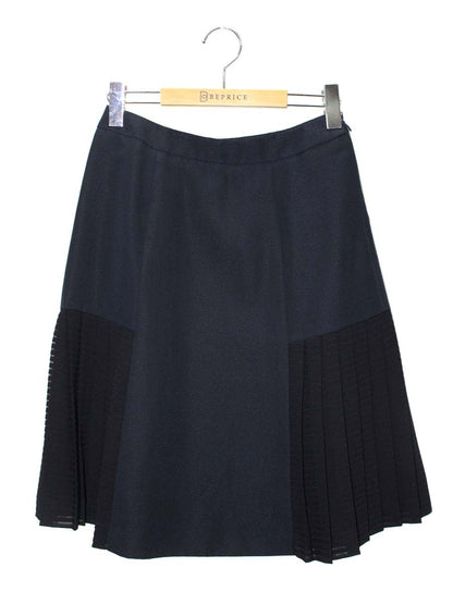 トゥービーシック W5S03-719-29 スカート 40 ネイビー プリーツ 切替 IT98KFQRHGEW 【SALE】