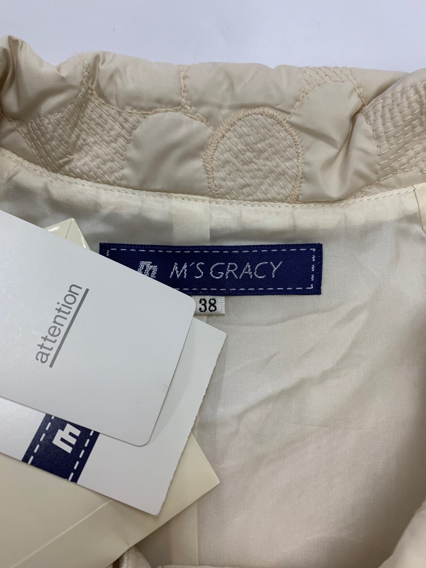 エムズグレイシー 129516 ジャケット 38 アイボリー 花 刺繍 ITNSVZ20V1JS