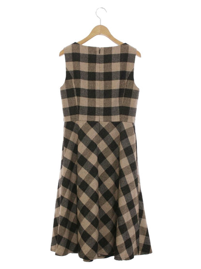 エムズグレイシー 211701 ワンピース 36 ブラウン クラシカルチェックジャンパースカート IT10ONUNP404