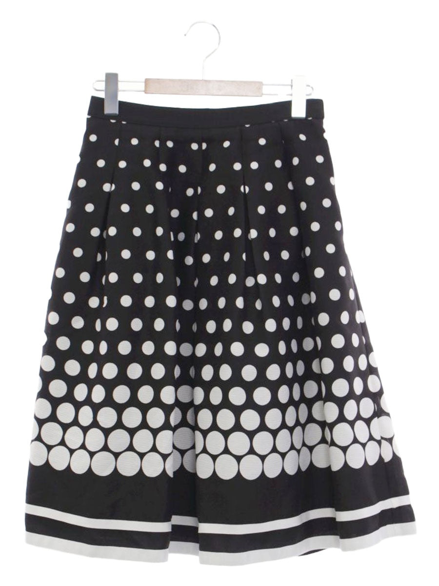 エムズグレイシー 217316 スカート 38 ブラック ドット ウエストゴム IT3ZX8FSBTDM