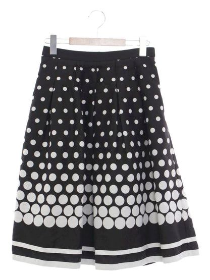 エムズグレイシー 217316 スカート 38 ブラック ドット ウエストゴム IT3ZX8FSBTDM