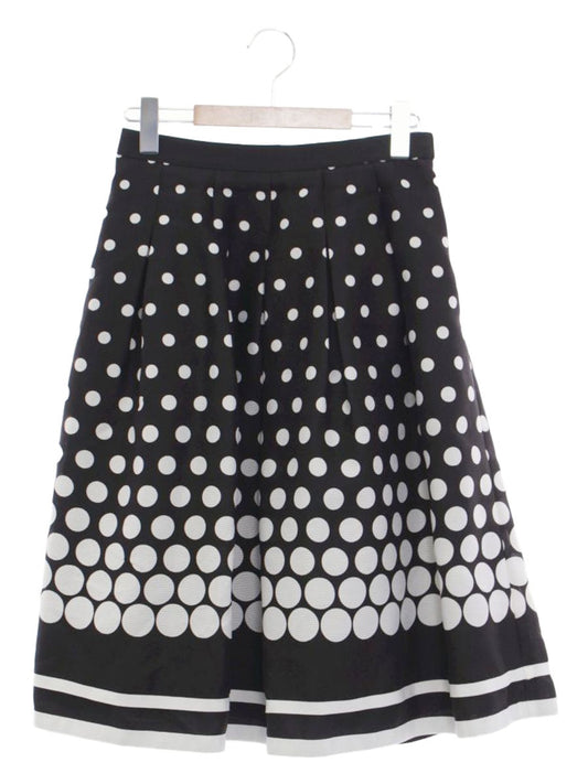 エムズグレイシー 217316 スカート 38 ブラック ドット ウエストゴム IT3ZX8FSBTDM