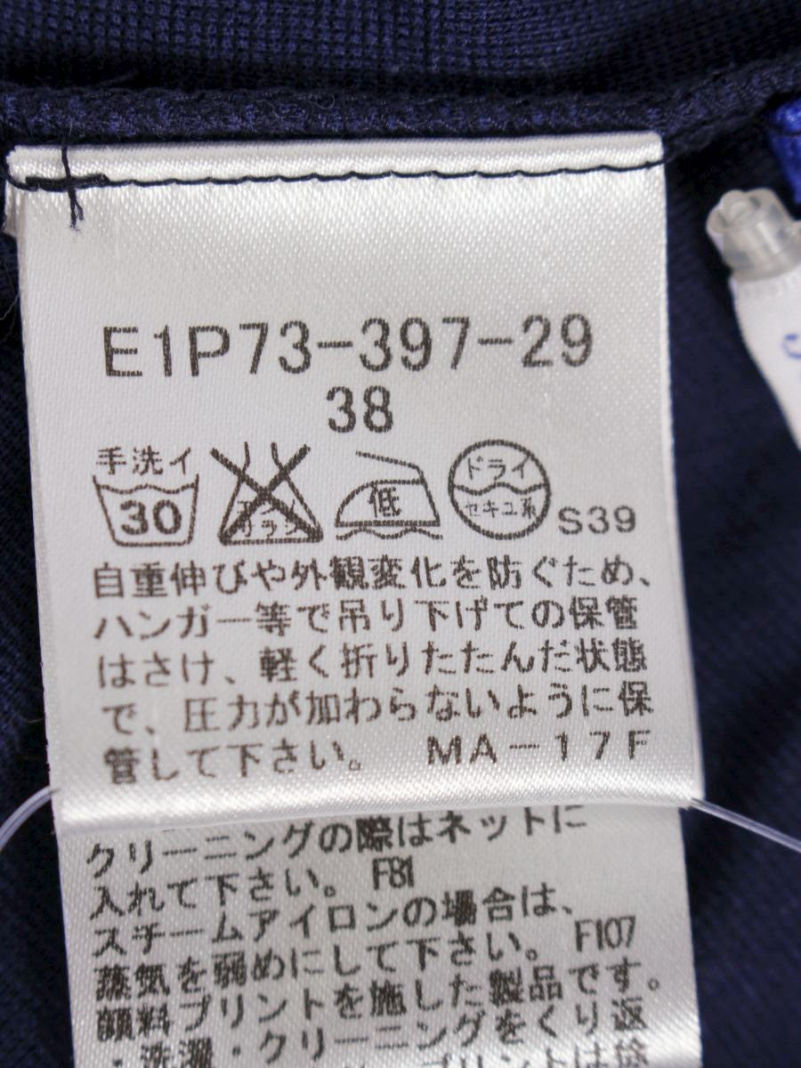 バーバリーブルーレーベル E1P73-397-29 カットソー 38 ネイビー ハートモチーフ バックリボン IT43ILP1IVJK
